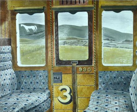 Train Landscape (1940): Watercolor painting by Eric Ravilious