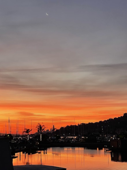 Crescent moon, sunrise: 2023 Photograph by Guy Biederman