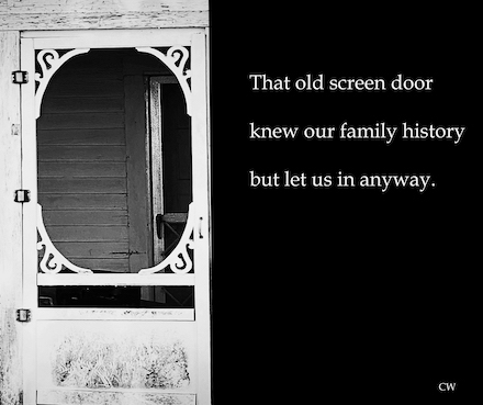 Untitled (That old screen door): Picture-poem © by Christopher Woods