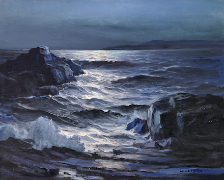 Symphony of Night: 1941 Painting by Leon Lundmark